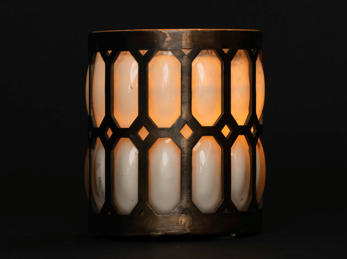 IRON + GLASS LANTERN - Poured Candle Bar